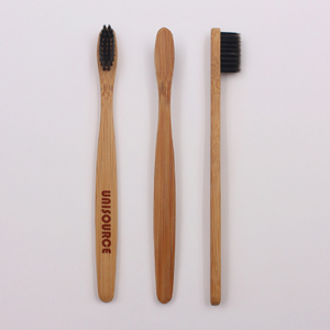 Brosse à dents en bambou à manche plat pour enfants